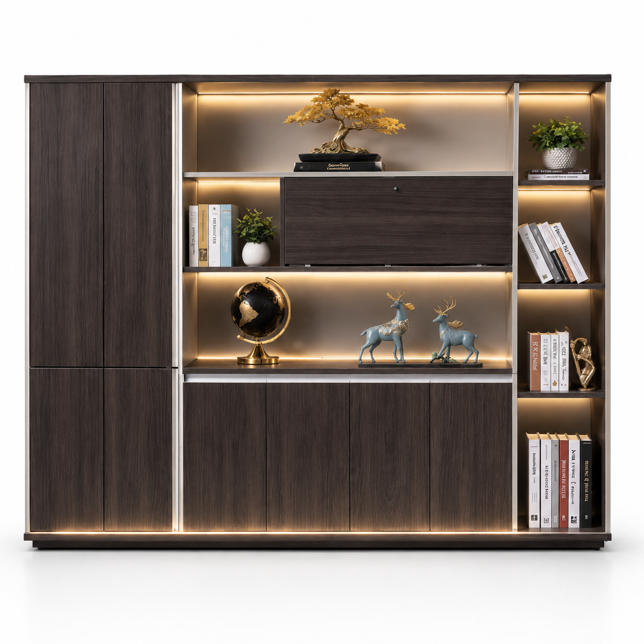 Bibliothèque Élégance – Rangement & Décoration avec Éclairage LED F1246