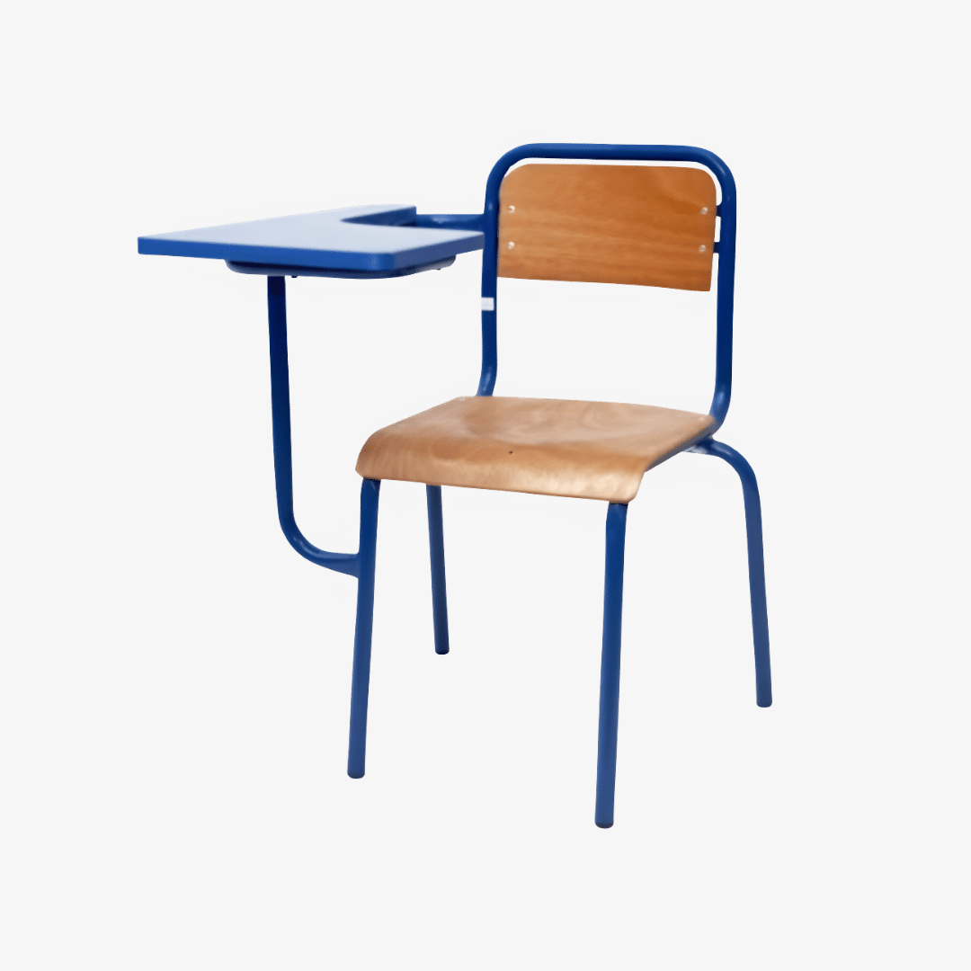 Chaise Semi-Métallique avec Tablette Écritoire Fixe en Bois F1161