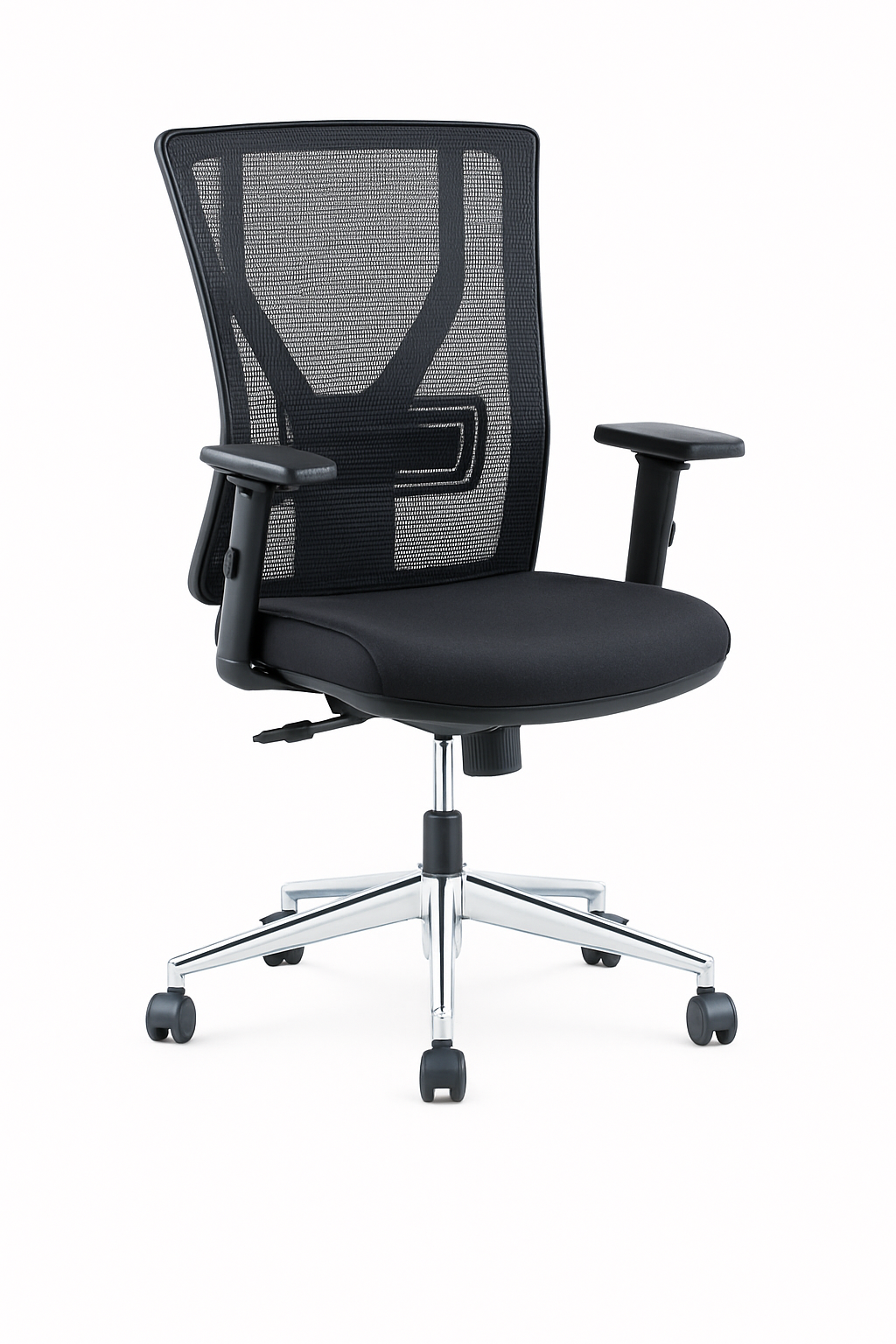 Siège ergonomique avec accoudoirs ajustables et roulettes F1075