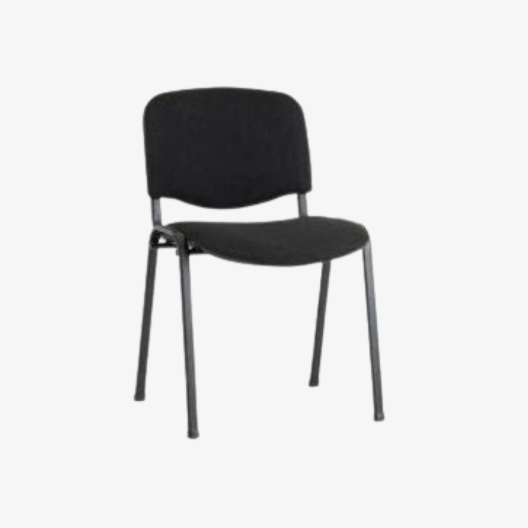 Chaise ISO avec cache tissu noir pieds noirs F1091