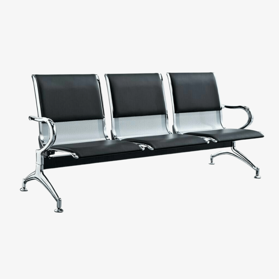 Banquette 3 Places Simili Cuir – Structure Chromée F1103