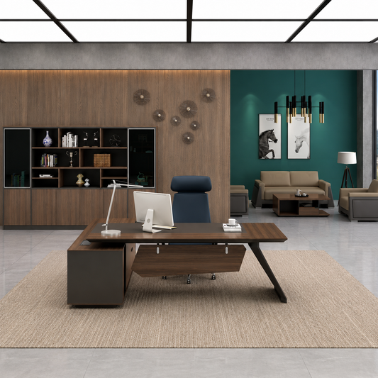 Bureau Direction Moderne Bois & Gris F1173