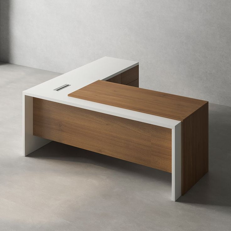 Bureau de direction en bois MDF F1173 couleur au choix dimensions 160 180 cm - Almas Mobilier Maroc