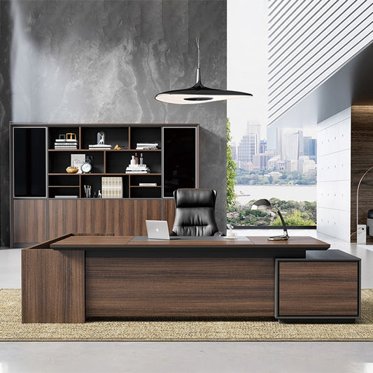 Bureau Direction Moderne Bois Noyer | Design Élégant Professionnel F1019