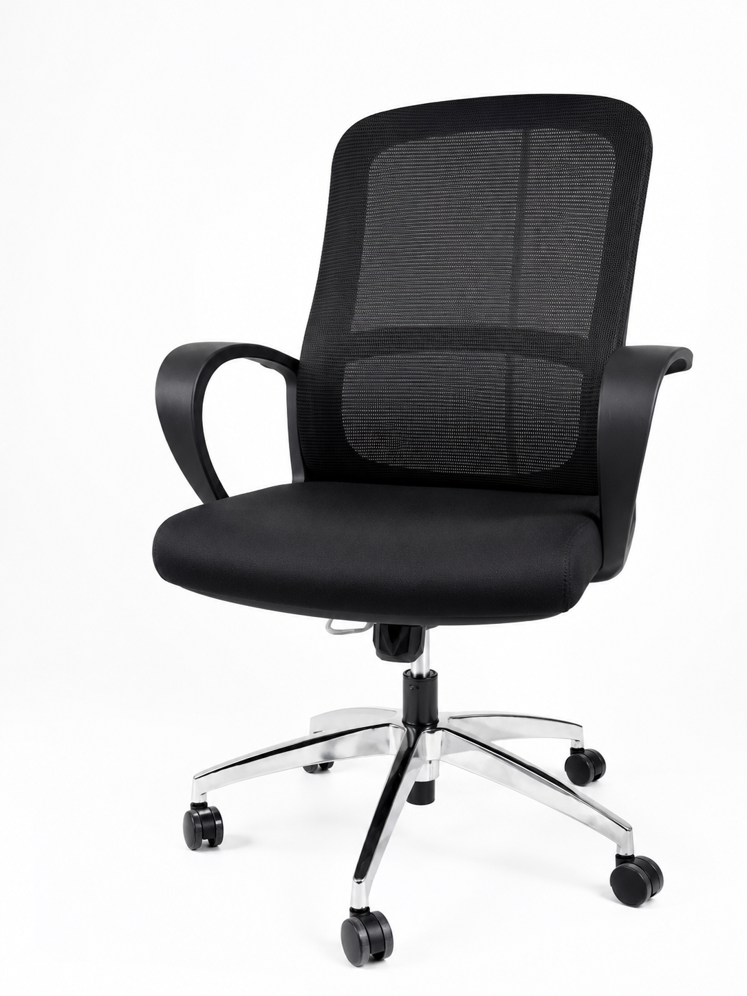 Chaise opérateur socle aluminium F1190 – siège bureau ergonomique mesh noir Maroc