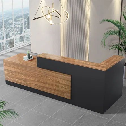 Comptoir d'Accueil en MDF Sur Mesure avec Caisson - Couleur au Choix F1050