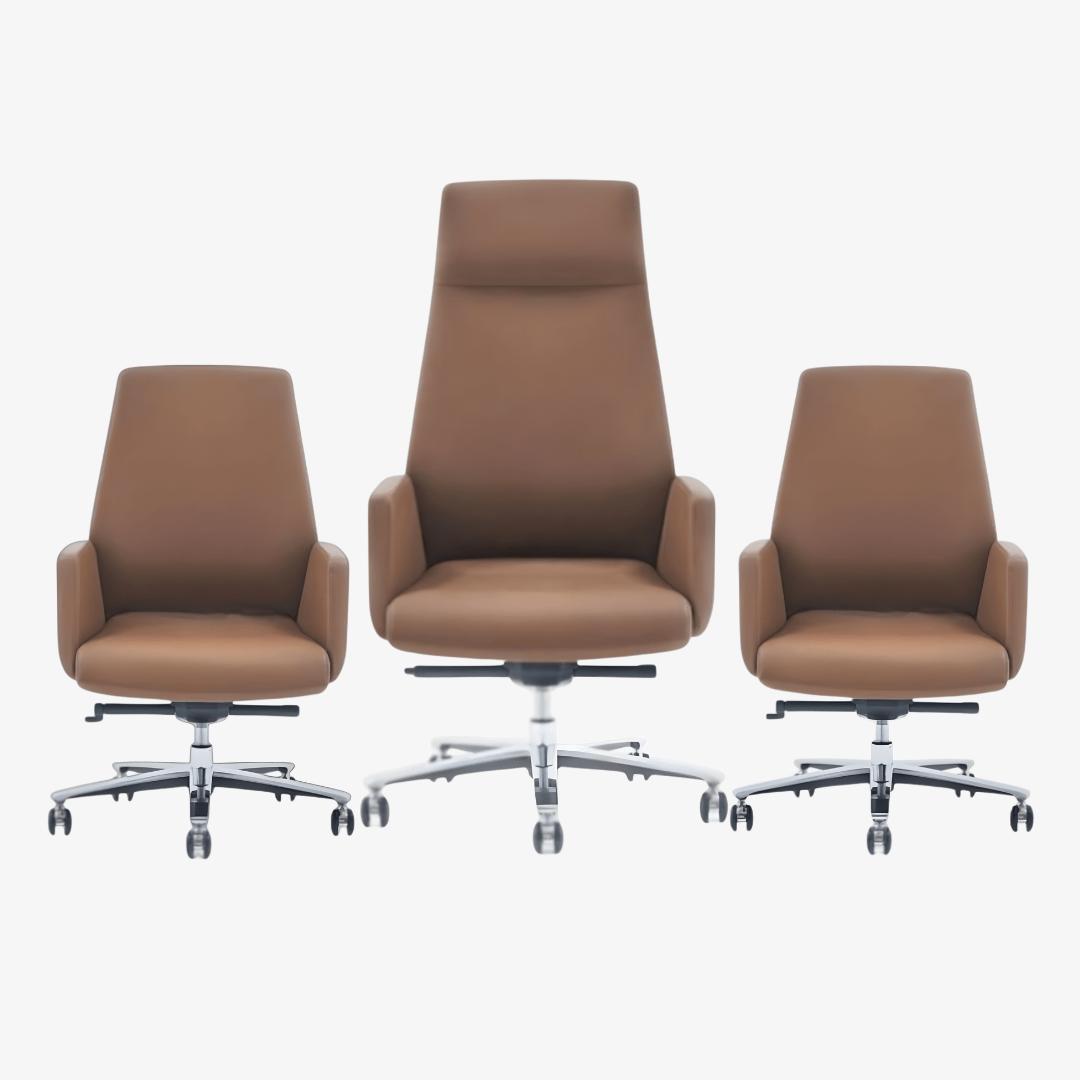 Ensemble Fauteuils Bureau Cuir Tabac F1122
