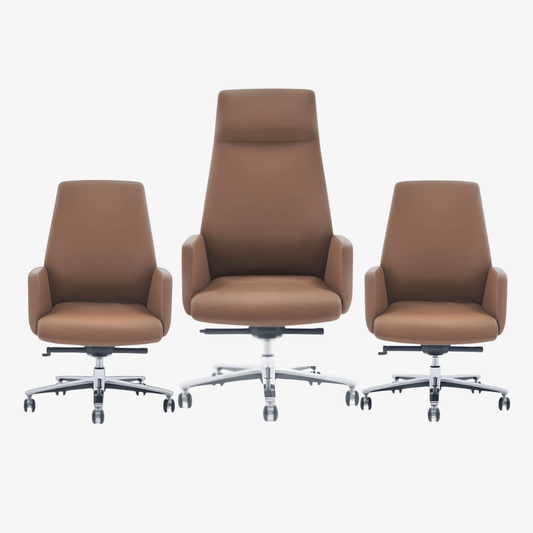 Ensemble Fauteuils Bureau Cuir Tabac F1122