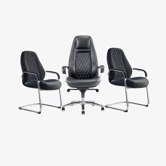Ensemble Fauteuil Cuir Noir Capitonné F1121