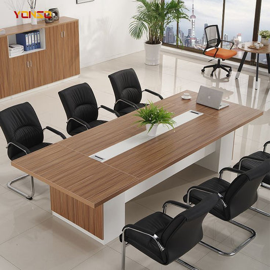 Table de Réunion en Bois Clair Design Élégant F1032