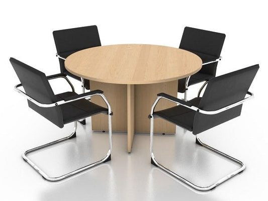 Table de Réunion Ronde en Bois MDF F1033