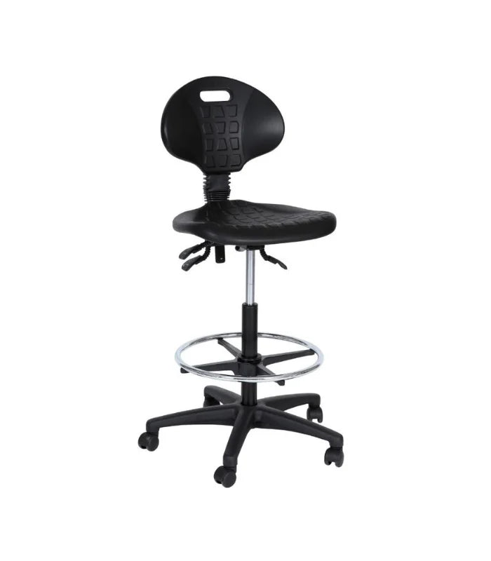 Tabouret Tulipe Ergonomique – Hauteur Réglable avec Repose-Pieds Chromé F1112