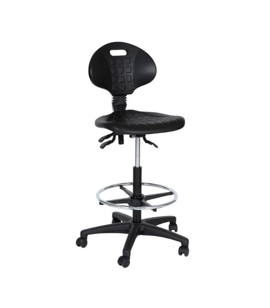 Tabouret Tulipe Ergonomique – Hauteur Réglable avec Repose-Pieds Chromé F1112