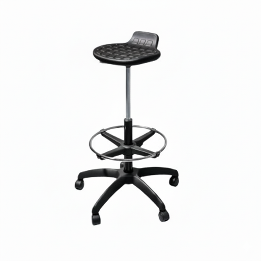 Tabouret Tulipe Polyuréthane Noir – Repose-Pieds Circulaire F1116