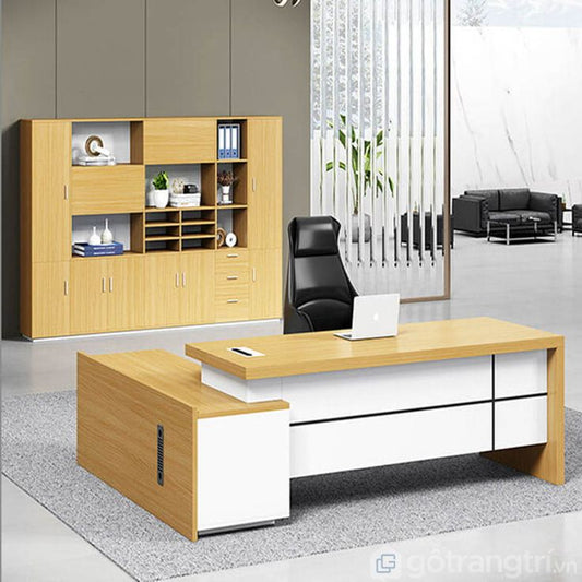 Bureau direction forme L – avec rangement assorti F1018