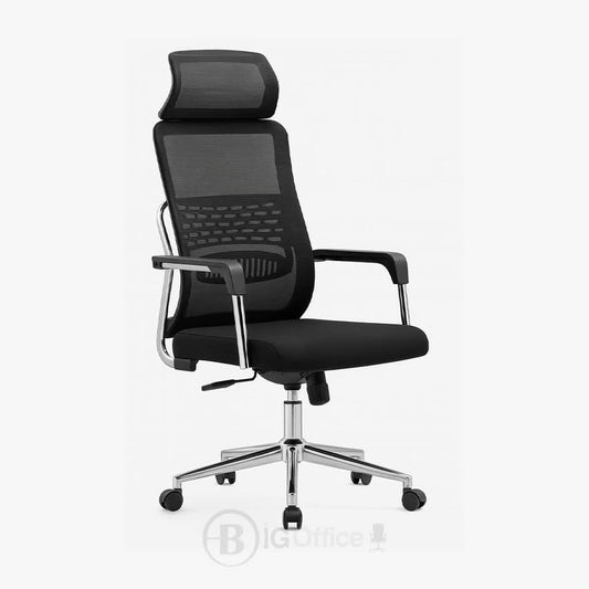 Chaise de bureau ergonomique en mesh avec appui-tête F1066