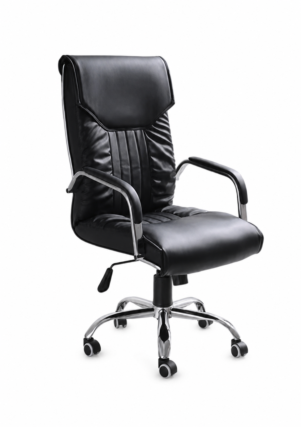 Fauteuil de Bureau Exclusif F1218 – Cuir Noir Haut Dossier