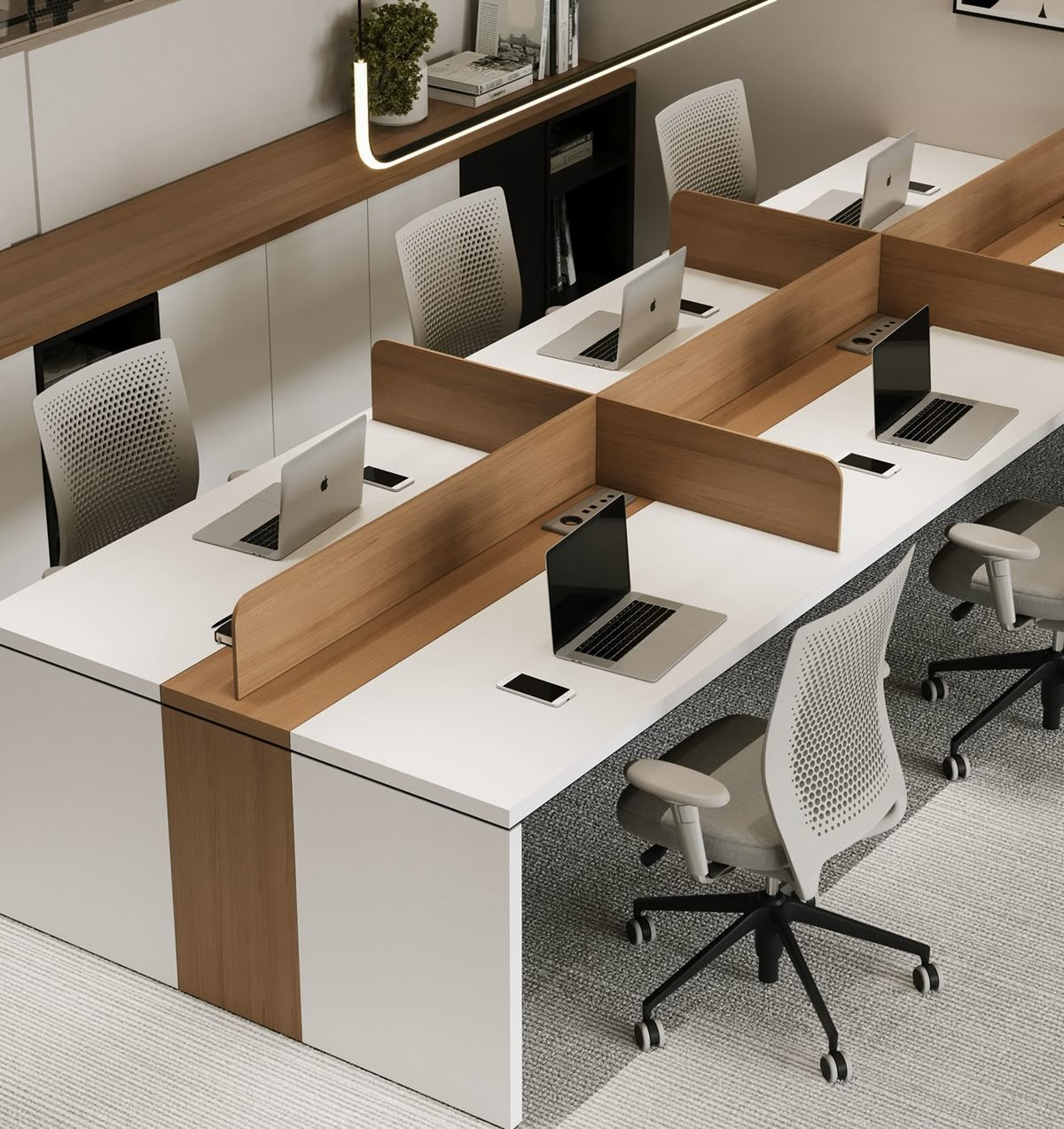 Marguerite 6 Postes Bureau Bench F1182 – Open Space Modulable