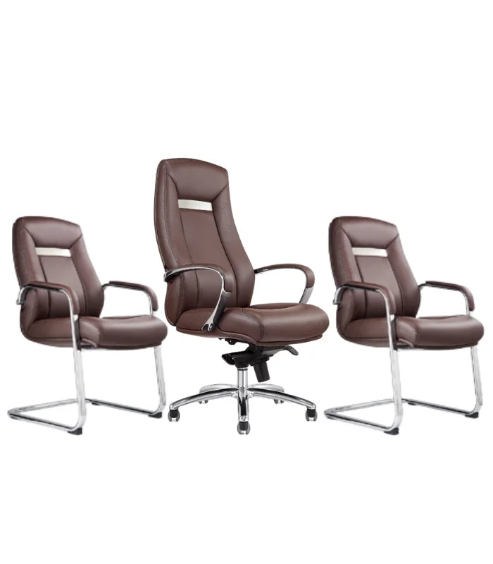 Pack Fauteuil en Cuir Alma Marron F1120