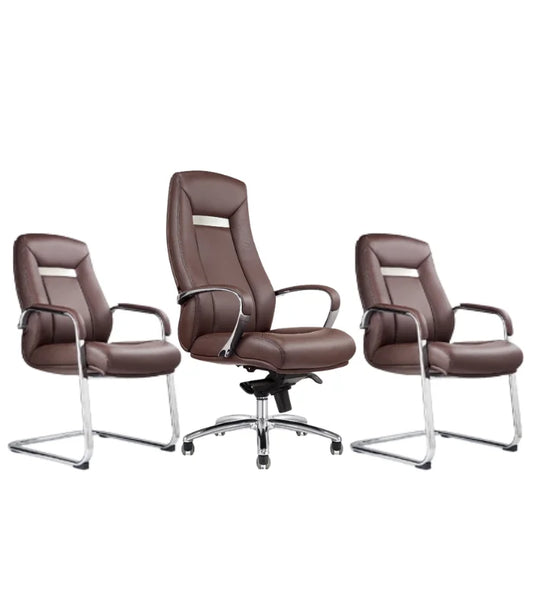 Pack Fauteuil en Cuir Alma Marron F1120