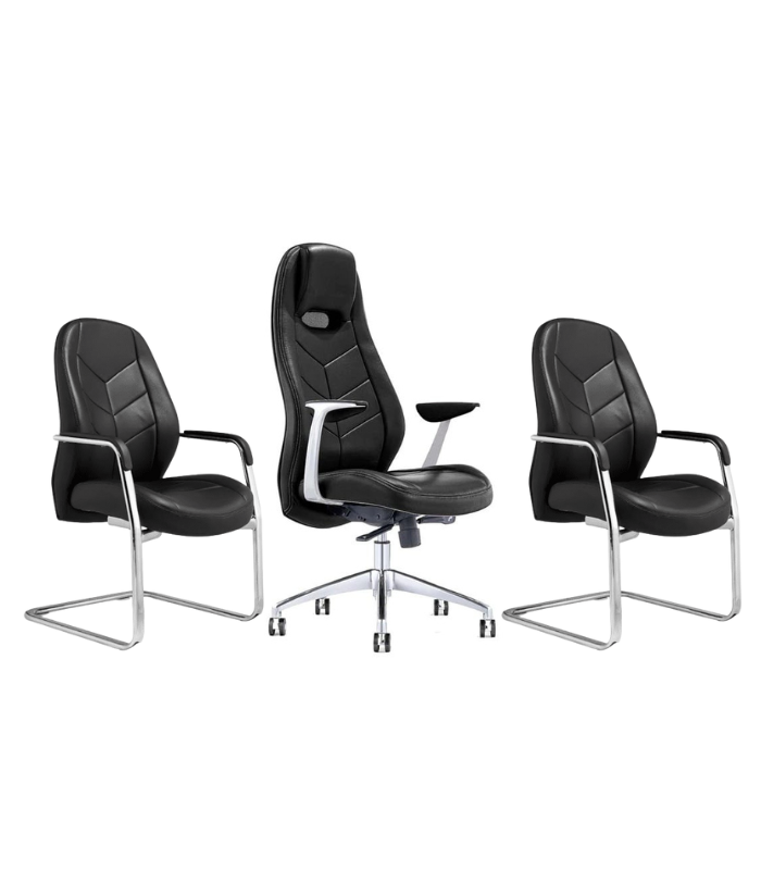Pack Fauteuil Atlantic Cuir Noir F1123