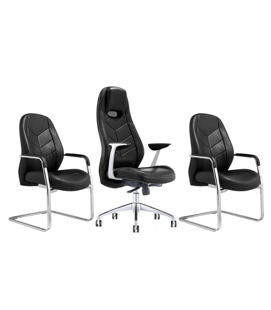 Pack Fauteuil Atlantic Cuir Noir F1123